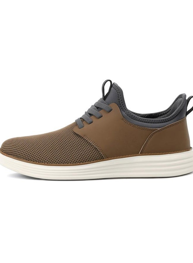 VILOCY Mens Slip On Casual Dress Shoes Hands Free Laceless Fashion Sneakers Comfortable Mesh Tennis Walking Shoes, Brown, 13 Wide - Image 4