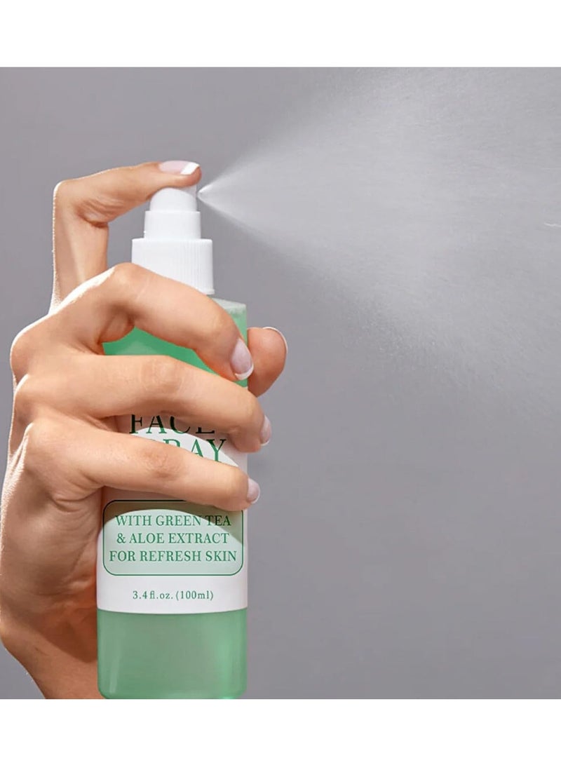 KOEC Facial Spray, Green Tea Aloe Facial Toner Mist, All Natural Pore Minimizer, Calming Skin Treatment, Hydrating Soothing, Skin Treatment for Sensitive, Refreshing, Dry & Combination Types 100ml - Image 5