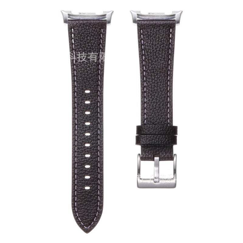 Adjustable Leather Classic Strap Smartwatch Band Compatible with Samsung Galaxy Watch 8 Classic with Fit Replacement Strap Brown - Image 3