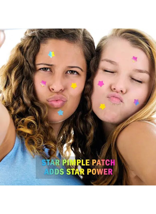 60 Colorful Star Face Stickers Set with Rectangular Mirror Case - Image 4
