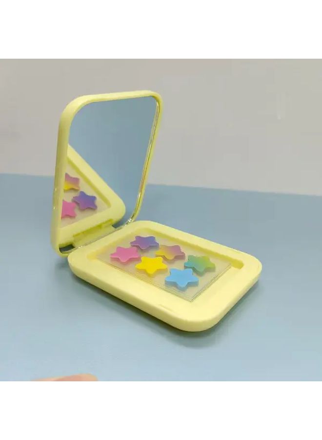 60 Colorful Star Face Stickers Set with Rectangular Mirror Case - Image 2