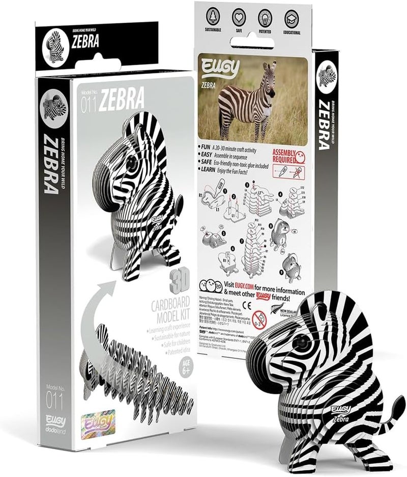EUGY 011 Zebra Eco-Friendly 3D Paper Puzzle [New Seal] - Image 2