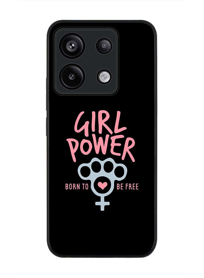 Stylizedd Rugged Black Edge Case for Xiaomi Redmi Note 13 Pro 5G, Slim fit Soft Case Flexible Rubber Edges Anti Drop TPU Gel Thin Cover -  Girl Power - Image 1
