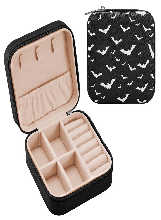 ZOEO Jewelry Boxes for Women, Halloween Black Bat Small Kids Jewelry Organizers Teenage Girls Christmas Gift Ages 8-12 Packaging Necklace Earrings Ring, PU Leather Velvet - Image 1
