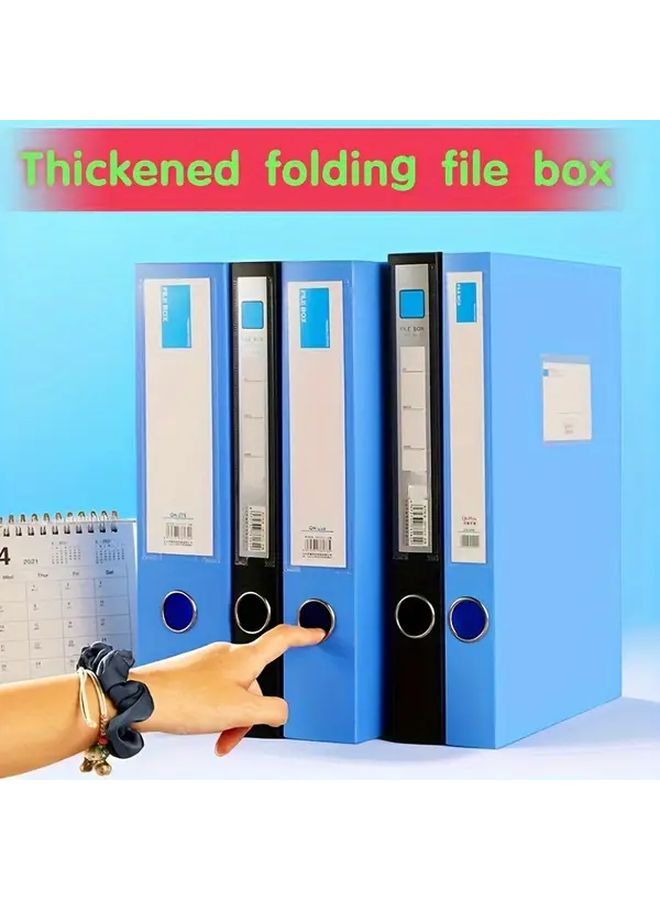 12 Pack Royal Blue Thick PP Folding File Storage Boxes A4 Document Organizer - Image 4