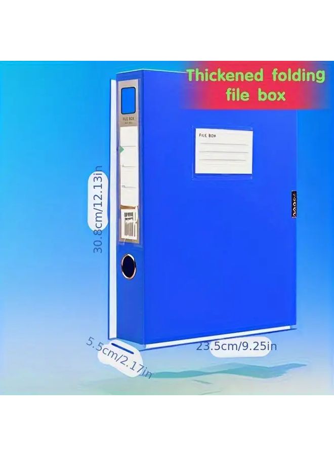 12 Pack Royal Blue Thick PP Folding File Storage Boxes A4 Document Organizer - Image 3