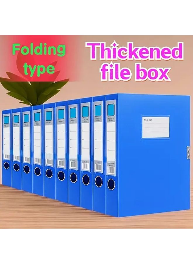 12 Pack Royal Blue Thick PP Folding File Storage Boxes A4 Document Organizer - Image 5