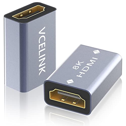 VCELINK HDMI Coupler 8K, HDMI 2.1 Female to Female Extension Adapter to Extend 2 Short Cables, Support 8K@60Hz / 4K@120Hz 120UHD, 3D, HDR, ARC Compatible with Laptop, PC, Monitor, Roku TV, 2 Pack - Image 1