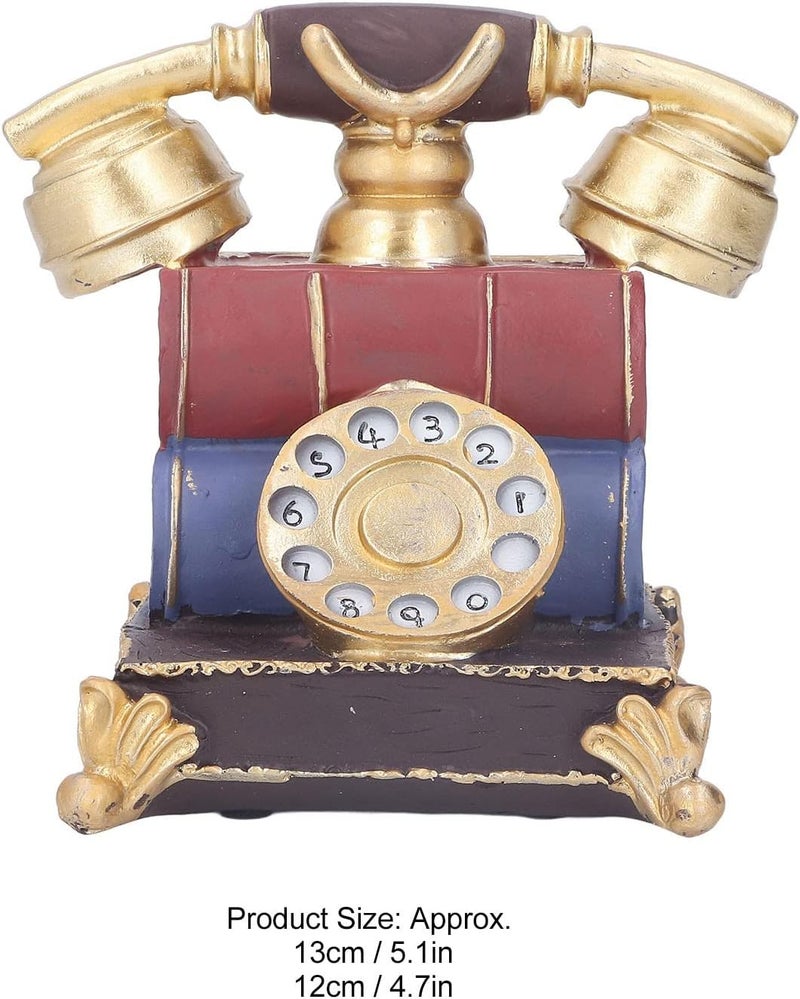 Retro Resin Telephone Model, Antique Phone Decoration, Vintage Decorative Telephone Model with Exquisite Craftsmanship, Synthetic Resin Desk Ornament for Home Study Cafe - Image 3