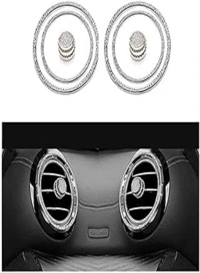 Compatible with 2019 Mercedes E Class 2020 / Silver Tone Auto Air Conditioning Interior and Exterior Tire Decoration Accessory (6 Piece)