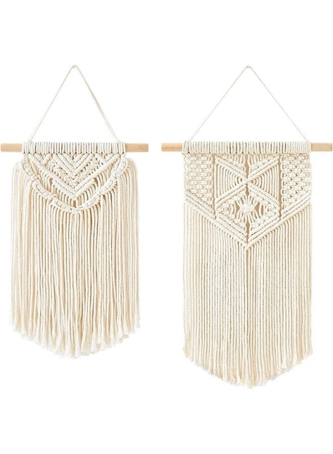 هوم جاليري مجموعة من 2 قطعة فنية منسوجة للتعليق على الحائط من قماش المكرمية مصنوعه يدويا - Image 5
