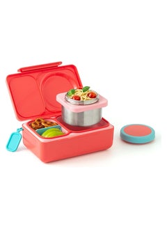 Omielife OmieBox Up Bento Box with Insulated Thermos & Ice Pack, Cherry Pink  - Image 1