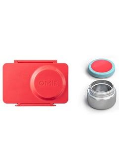 Omielife OmieBox Up Bento Box with Insulated Thermos & Ice Pack, Cherry Pink  - Image 2