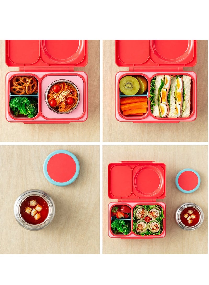 Omielife OmieBox Up Bento Box with Insulated Thermos & Ice Pack, Cherry Pink - Image 5