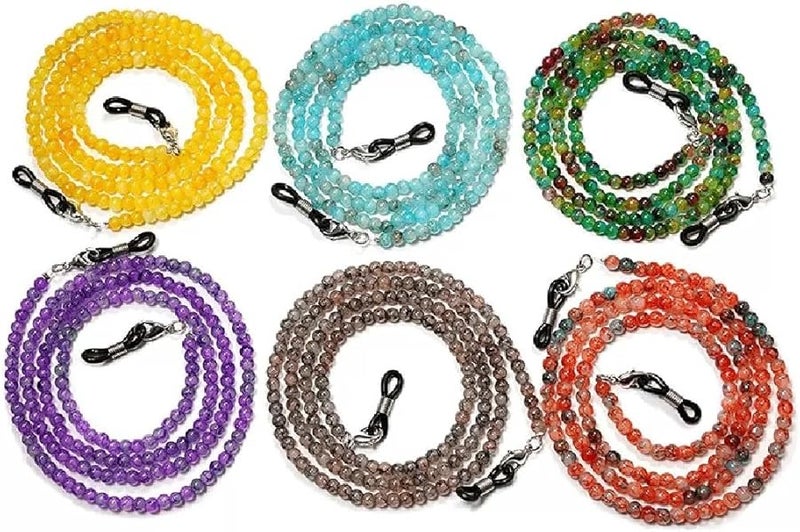 Beaded Eyeglass Chain Necklace Anti Drop White Dinosaur Doodle - Image 1