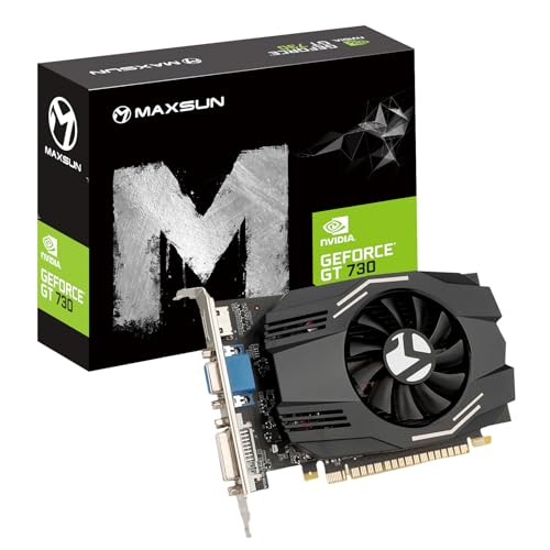 maxsun GeForce GT 730 2GB Video Graphics Card GPU for Computer PC GDDR3 PCI Express DVI-I, HDMI, VGA 4K Multi Screen - Image 1