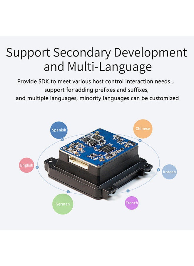 Embedded 1D 2D Barcode Scanner QR Bar Code Reader Module Scanner RS485 Port Connection Auto Scanning for Gate Machine Tickets Checking Mobile Payment