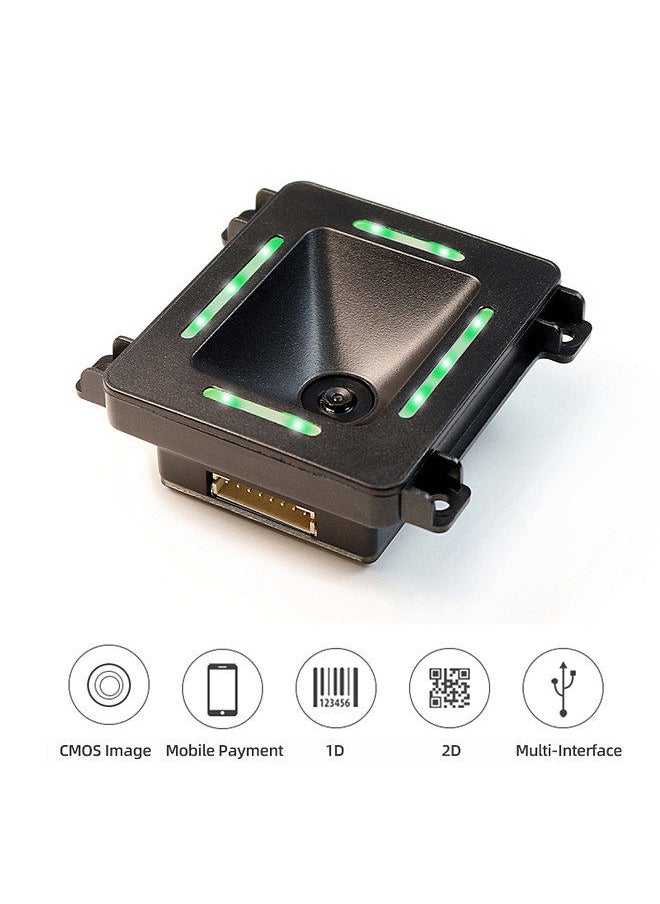 Embedded 1D 2D Barcode Scanner QR Bar Code Reader Module Scanner RS485 Port Connection Auto Scanning for Gate Machine Tickets Checking Mobile Payment
