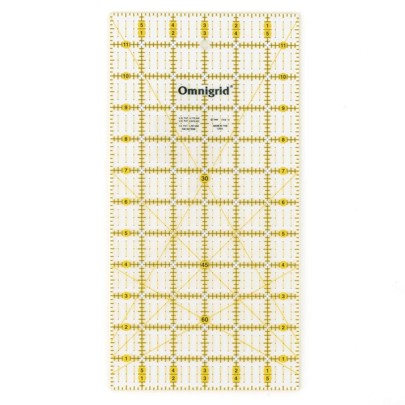 Omnigrid 6" x 12" Rectangle Quilting and Sewing Ruler - Image 1