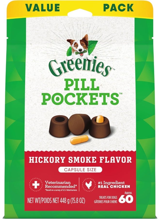GREENIES Pill Pockets Natural Dog Treats Hickory Smoke Flavor - Image 1