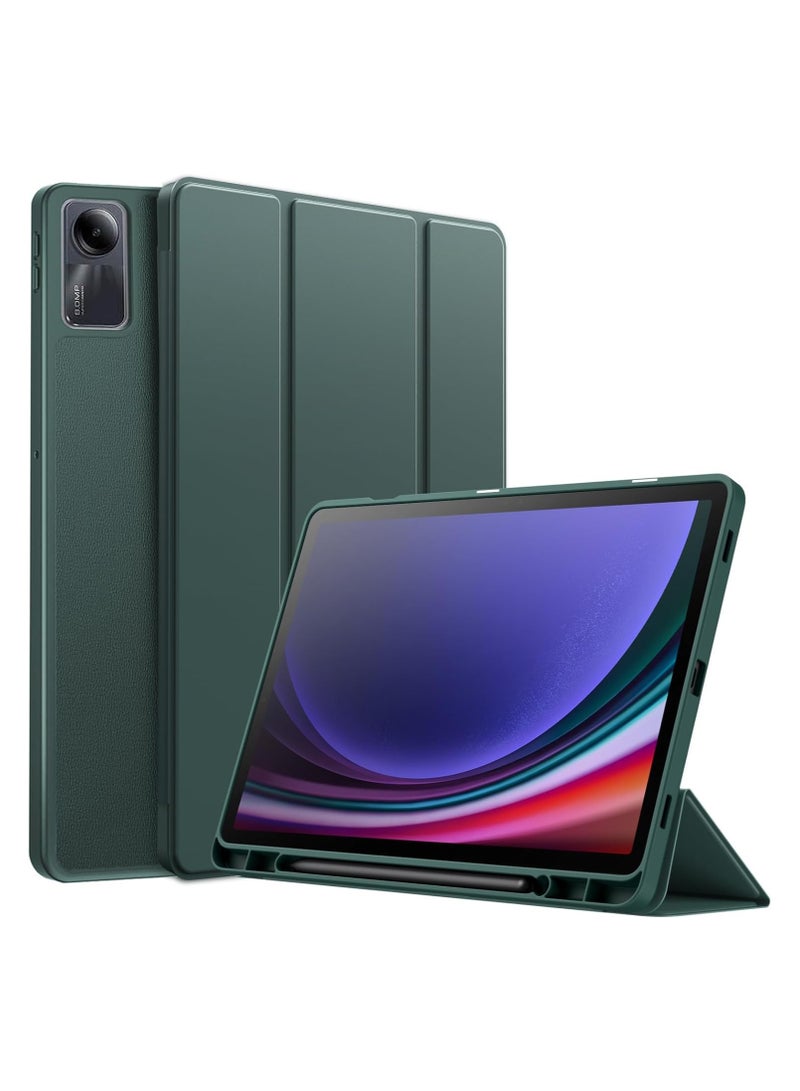 Smart Case For Xiaomi Redmi Pad SE 11 inch Tablet 2023 Cover with Pencil Holder, Soft TPU Smart Stand Back Cover Auto Wake/Sleep (Green) - Image 1
