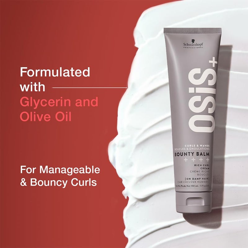OSiS+ Bounty Balm Rich Curl Cream 5oz â€“ Curl Enhancing, Frizz Control & Humidity Protection for Wavy, Curly, Textured Hair - Image 3