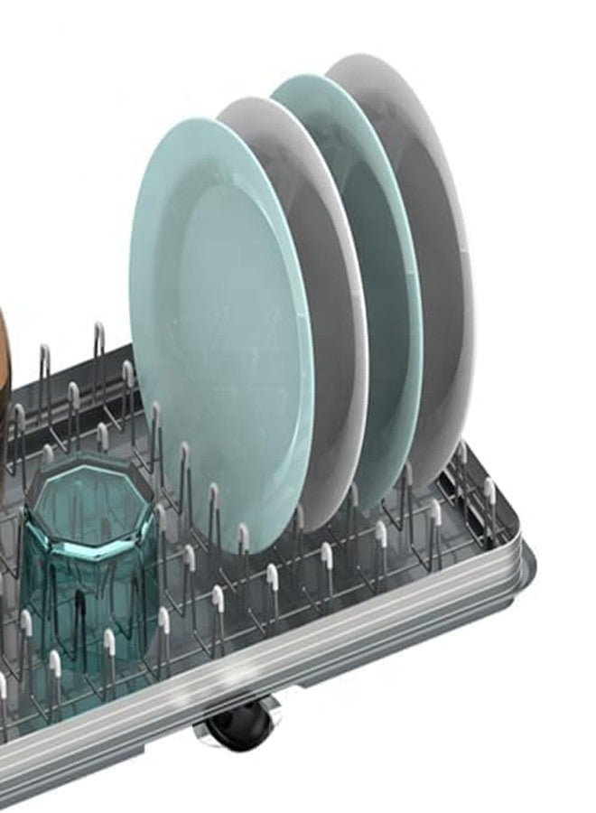 Arkit Kitchen Sink Dish Rack, Dish Drainer, Rust Proof Plate Drying Rack,On Counter with Removable Utensil Holder, After Wash Utensils Basket (3 in 1 Dish Rack) - Image 3