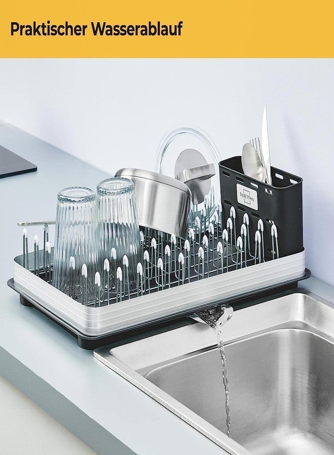 Arkit Kitchen Sink Dish Rack, Dish Drainer, Rust Proof Plate Drying Rack,On Counter with Removable Utensil Holder, After Wash Utensils Basket (3 in 1 Dish Rack) - Image 4