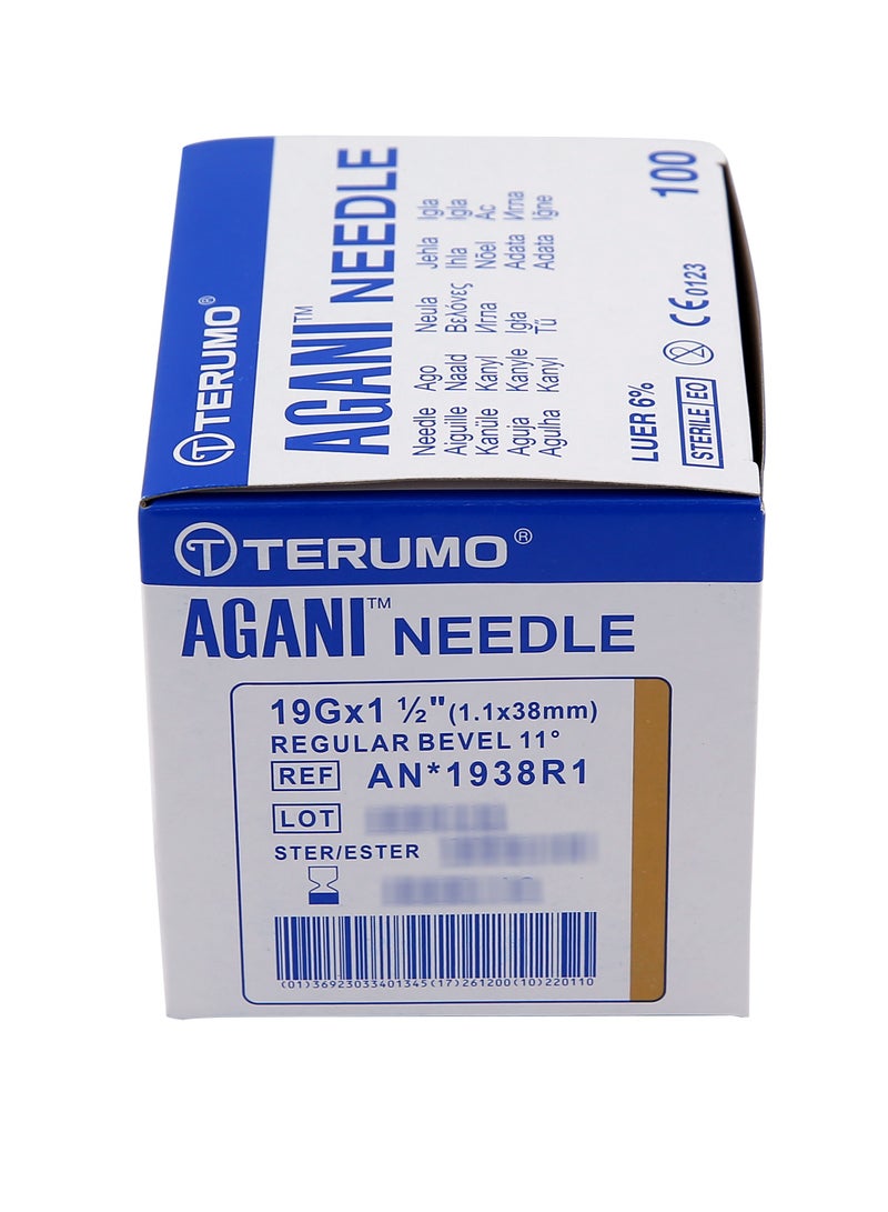 Terumo Agani Needle 19G x 1 1/2 (1.1 x 38mm) - Image 1