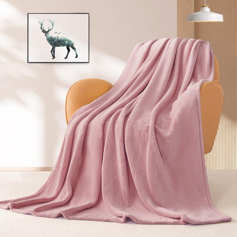 BEAUTEX Fleece Blanket Queen Size Super Soft Flannel Throw Blanket Lightweight Fuzzy Plush Blanket for Couch Sofa or Bed All Seasons (Dusty Pink  90"" x 90"") - Image 5
