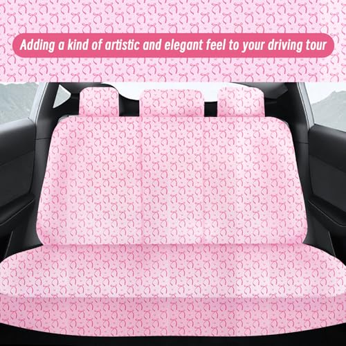 JINGSEN 15 Pcs Pink Butterfly Car Steering Wheel Cover Center Console Armrest Pad Headrest Seat Belt Cover Handbrake Cover Keychain Coaster Full Set Car SUV - Image 5
