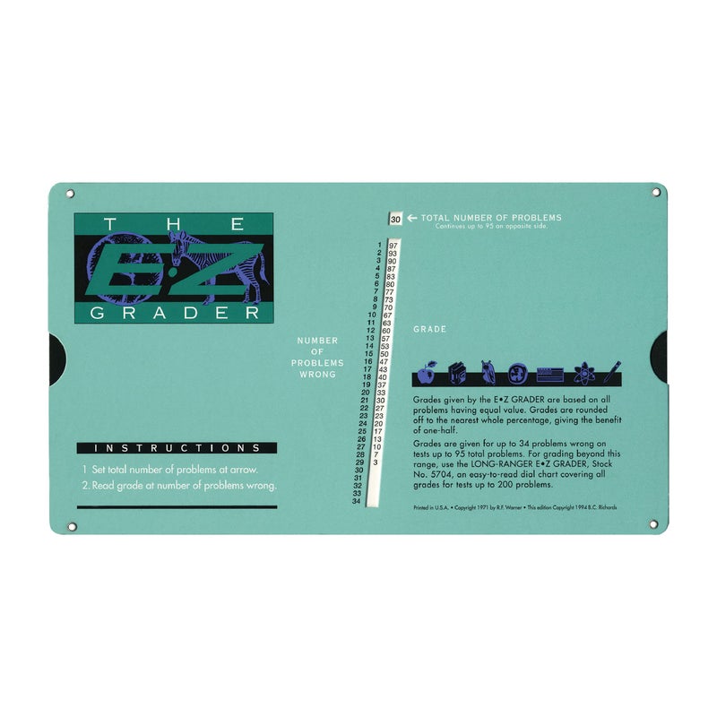 Advantus E-Z Grader Chart, Easy Gradebook for Teachers, 8-1/2 x 4-3/4 x 1/8 Inches, Standard Size Print, Green - Image 1