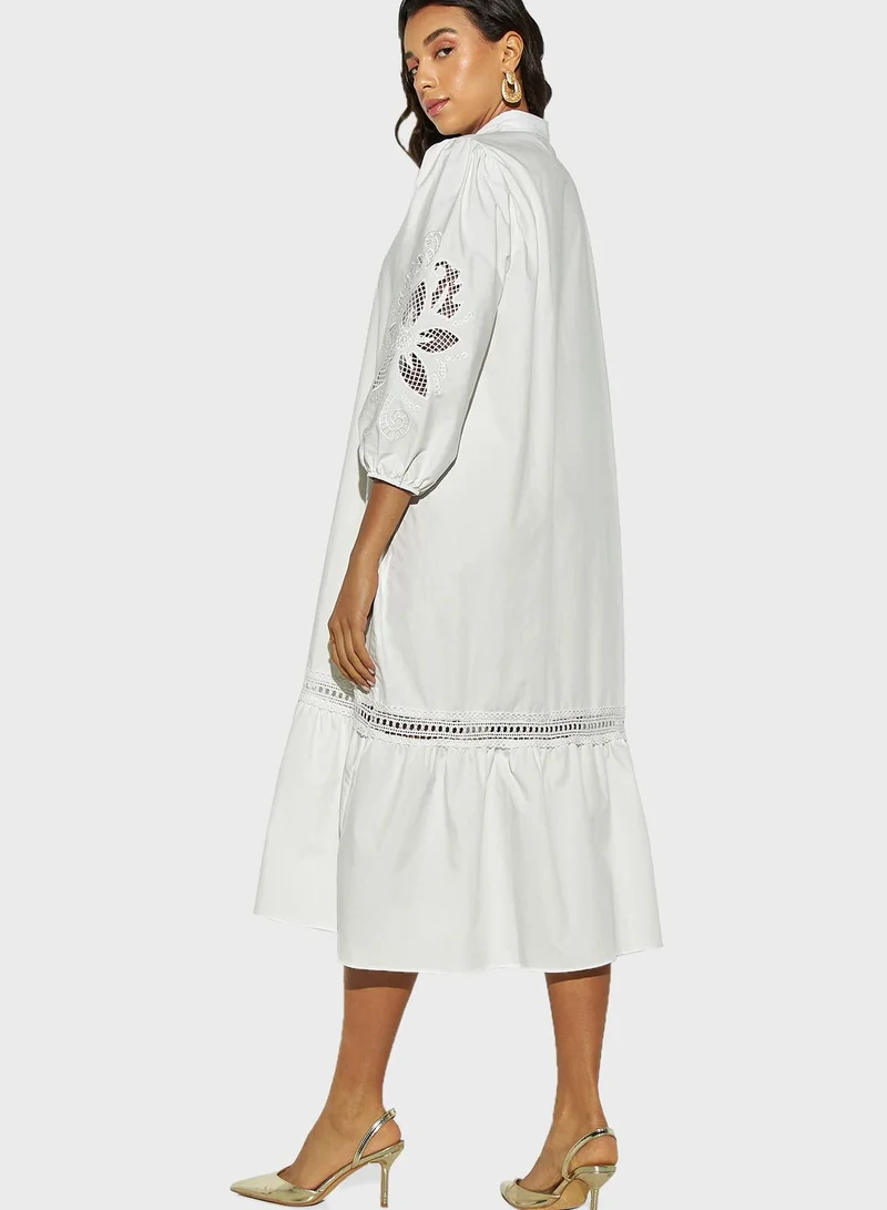 2Xtremz Lace Detail Shirt Dress