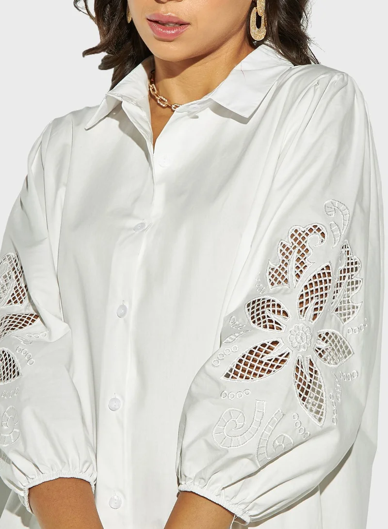 2Xtremz Lace Detail Shirt Dress