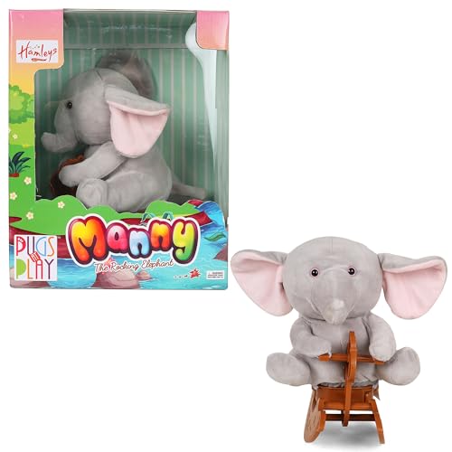 Hamleys Plug n Play Manny The Rocking Elephant, 3Y+, Grey | Safe & Gift-Friendly - Image 1