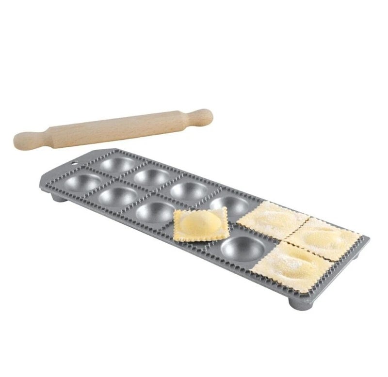 Eppicotispai Ravioliera Ravioli Pasta Maker & Rolling Pin Set