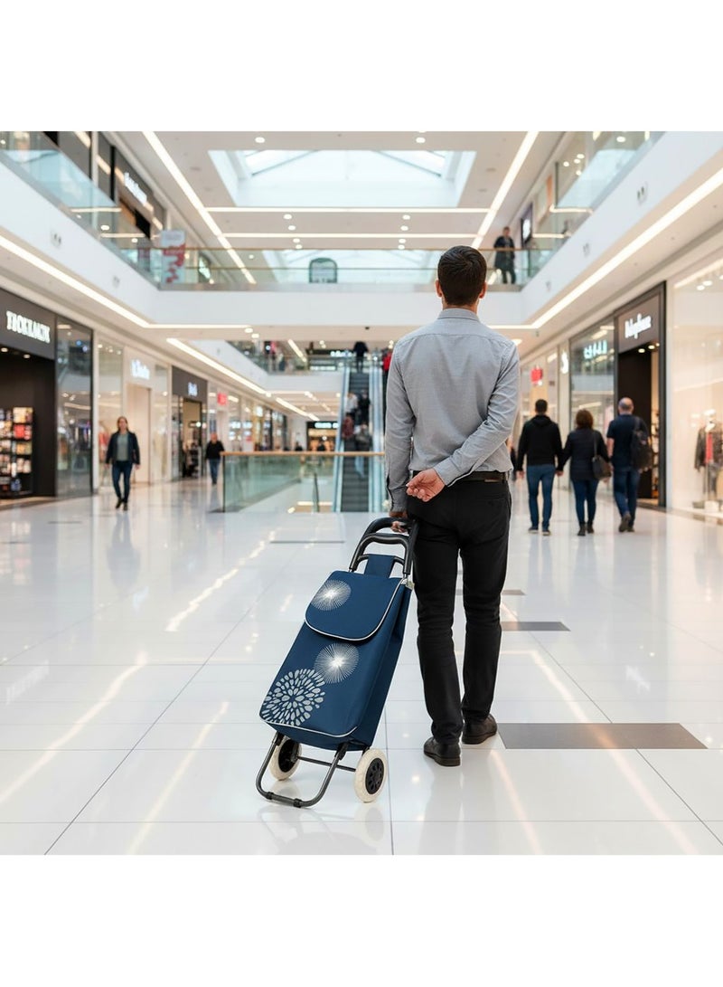 إيه جي دي عربة تسوق عصرية قابلة للطي، بعجلات سلسلة، وسعة كبيرة، مثالية للتسوق والحدائق والرحلات - Image 2