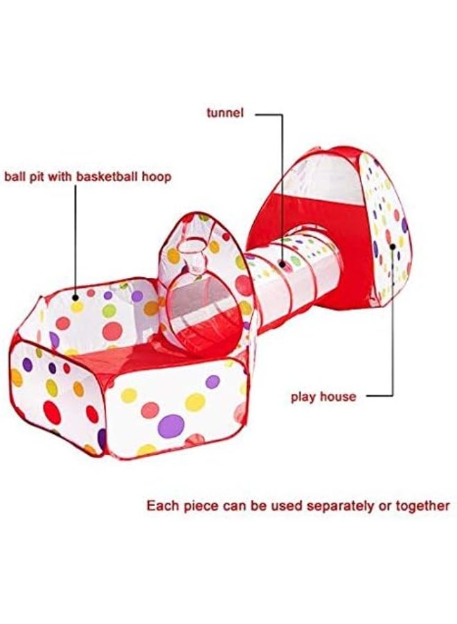 babyhome Three-piece cow-themed baby tent with volleyball, crawl tunnel tent, playhouse for children aged 0-3 years, foldable indoor tent, mega ball, interactive parent-child games - Image 4