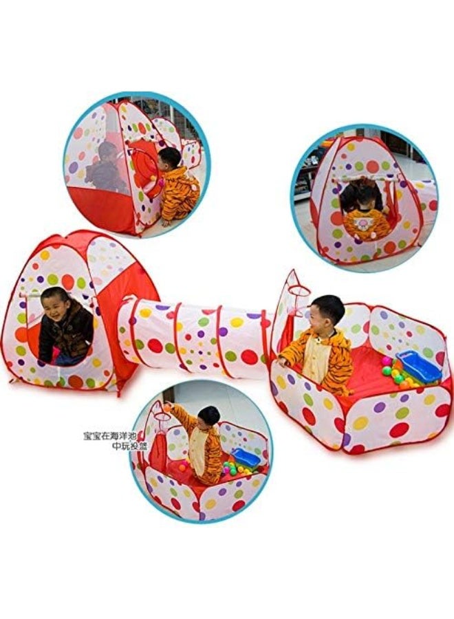 babyhome Three-piece cow-themed baby tent with volleyball, crawl tunnel tent, playhouse for children aged 0-3 years, foldable indoor tent, mega ball, interactive parent-child games - Image 5