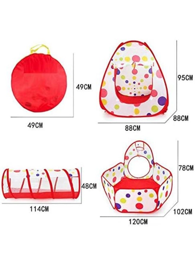 babyhome Three-piece cow-themed baby tent with volleyball, crawl tunnel tent, playhouse for children aged 0-3 years, foldable indoor tent, mega ball, interactive parent-child games - Image 3