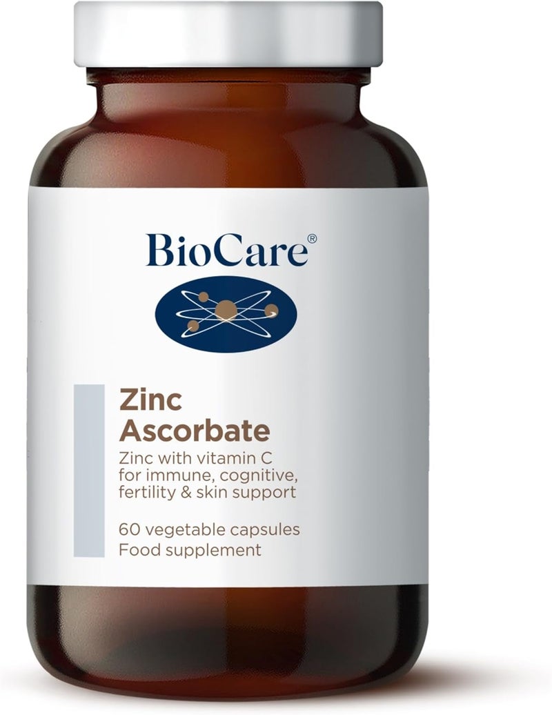 Biocare Zinc Ascorbate Vegetable Pack of 60 Capsules - Image 1