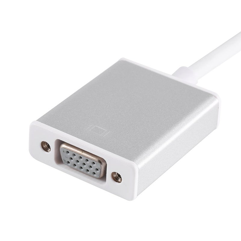 محول من النوع C إلى VGA، جاهز للاستخدام الفوري، من الألومنيوم الفضي، للعروض التقديمية والاجتماعات - Image 5