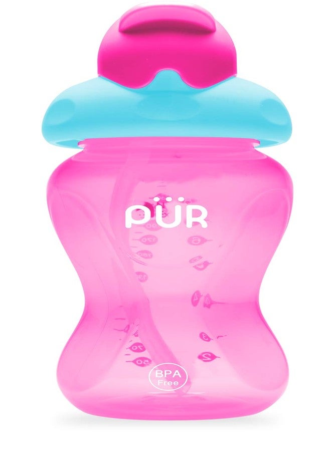 Pur Flip Flap Straw Cup 8 oz/250 ml Pink - Image 1