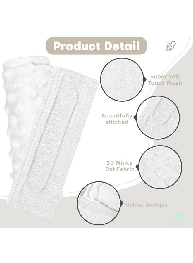 GFU Car Seat Strap Pads for Baby, Soft Shoulder Pads for Comfort, Reversible Seatbelt Covers for Kids, Perfect for Baby Car Seat, Stroller, Swing, High Chair, Size: 6.5 x 6.5 inch, White - Image 2