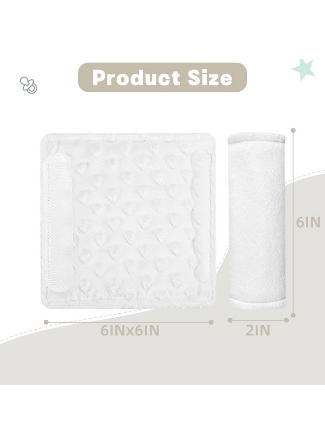 GFU Car Seat Strap Pads for Baby, Soft Shoulder Pads for Comfort, Reversible Seatbelt Covers for Kids, Perfect for Baby Car Seat, Stroller, Swing, High Chair, Size: 6.5 x 6.5 inch, White - Image 4