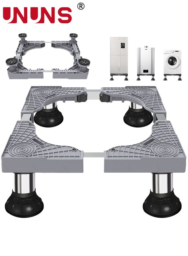 UNUNS Fridge Stand Universal Stand,Base With 4 Adjustable Sturdy Feet,For Washing Machine Stand Pedestal,Fridge Base Stand,Grey - Image 1