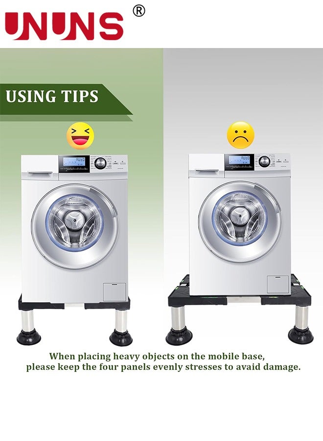 UNUNS Fridge Stand Universal Stand,Base With 4 Adjustable Sturdy Feet,For Washing Machine Stand Pedestal,Fridge Base Stand,Grey - Image 3