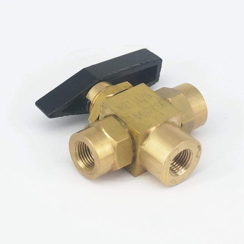 صمام كرة نحاسي 1/8 بوصة NPT أنثى منفذ L 1500 رطل لكل بوصة مربعة للماء والغاز والنفط والوقود - Image 5