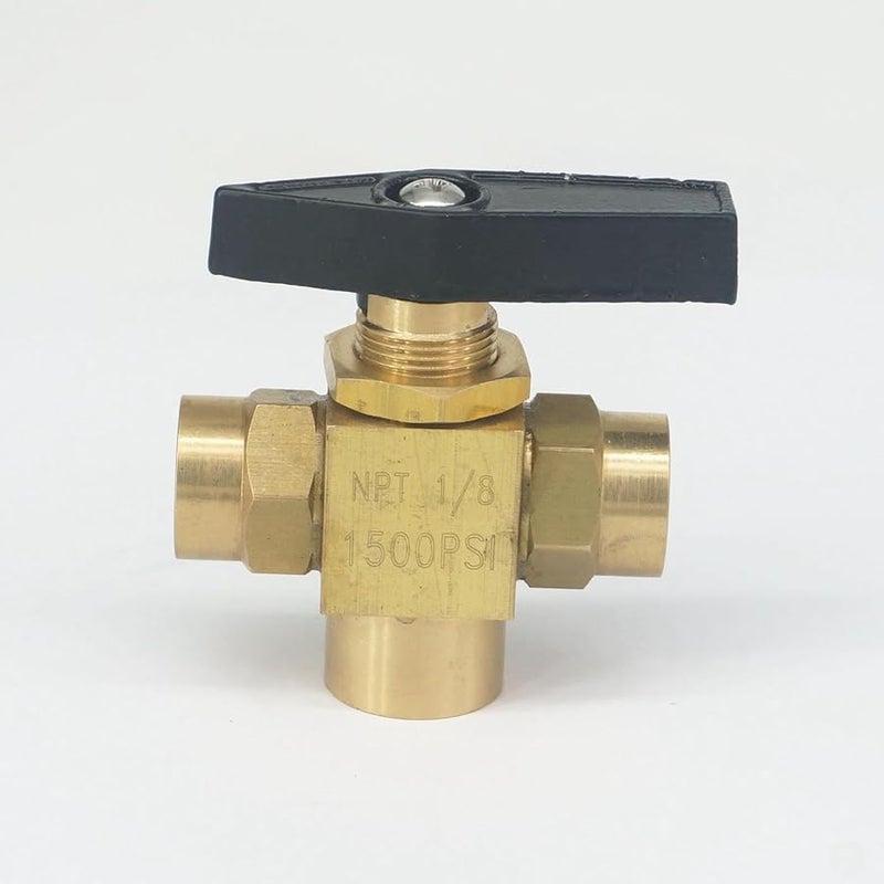 صمام كرة نحاسي 1/8 بوصة NPT أنثى منفذ L 1500 رطل لكل بوصة مربعة للماء والغاز والنفط والوقود - Image 3