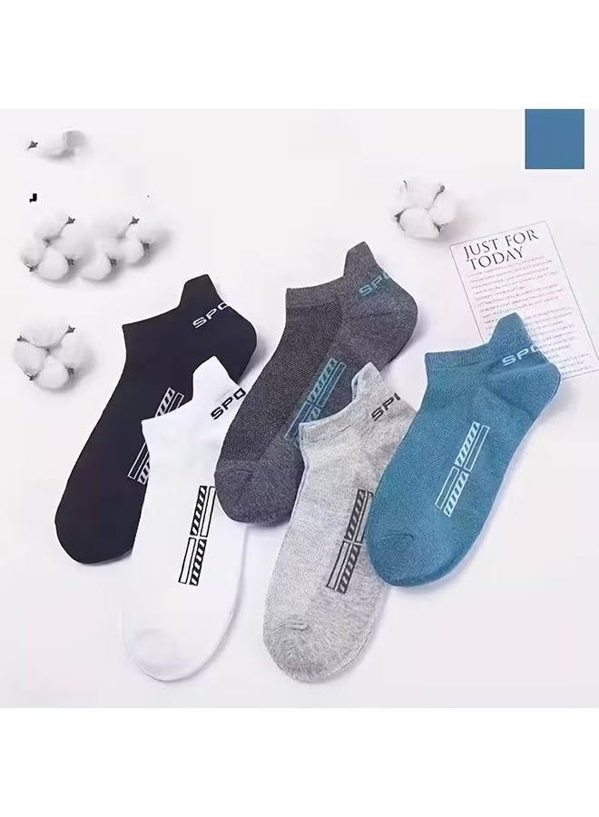 Zeemey Unisex Colorful Invisible Boat Socks 10 Pairs Set, Comfortable and Breathable Short Socks, Versatile for Everyday Wear, Prevents Slip-Off. - Image 5